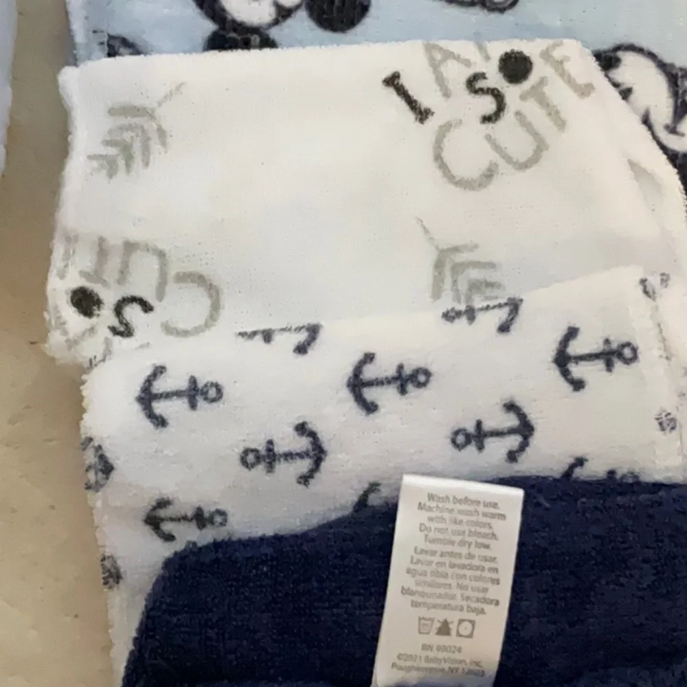 Cozy Gray and Blue Kids Mittens